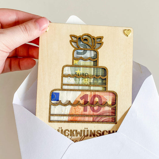 Hochzeits-Glückwünsche - Holzkarte