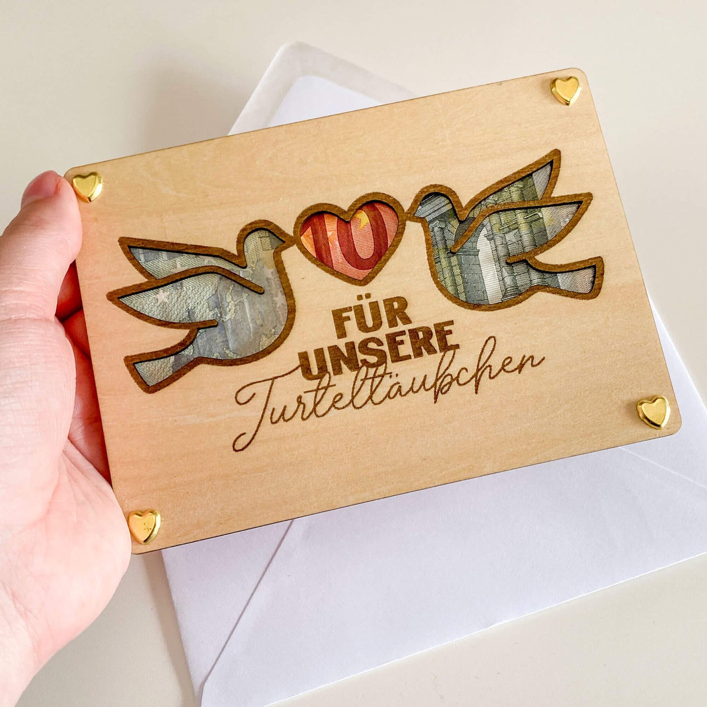 Happy Birthday with Balloons - Wooden Card