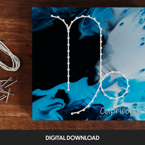 Capricorn Zodiac Sign - Thread Picture Template
