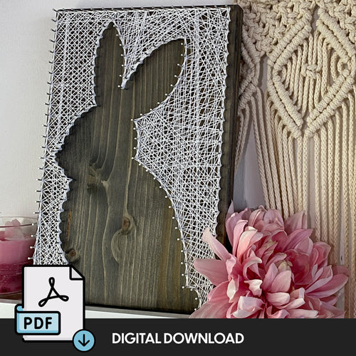 Rabbit Silhouette - Thread Picture Template