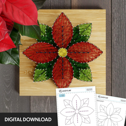 Poinsettia Flower - Thread Picture Template