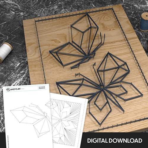 Geometric Butterflies - String art Template