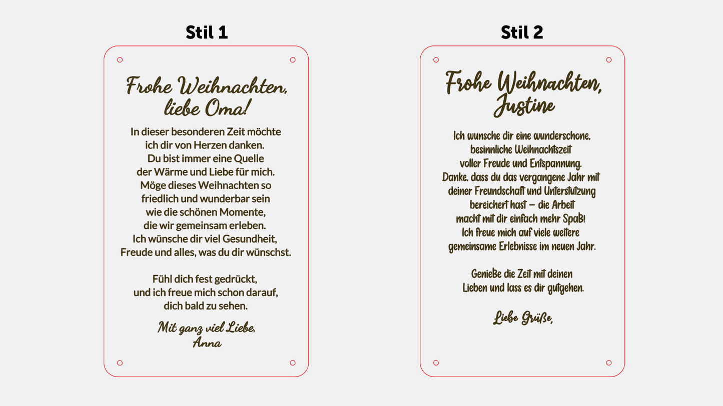 Hochzeits-Glückwünsche - Holzkarte