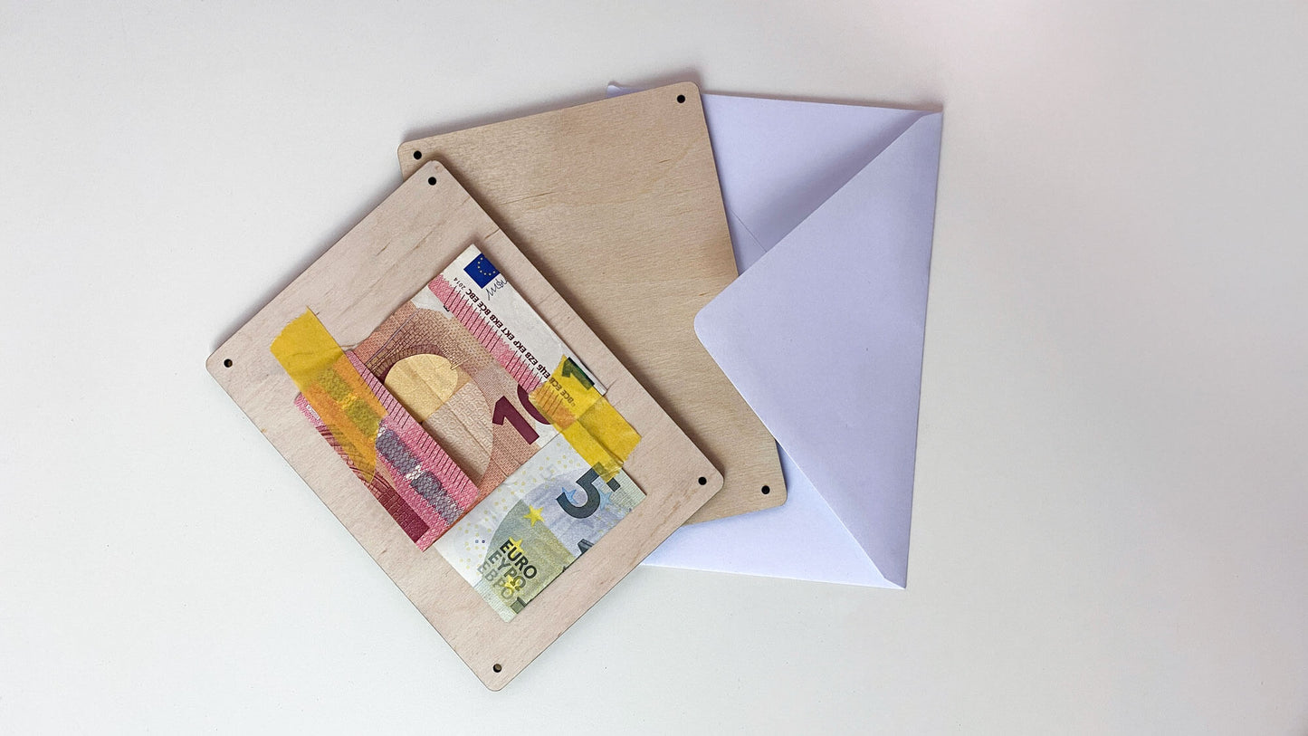 Happy Birthday with Balloons - Wooden Card
