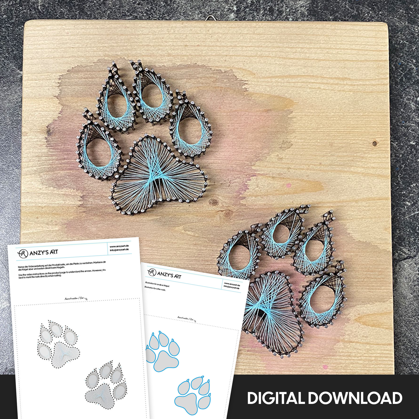 Dog Paws - Stringart Template