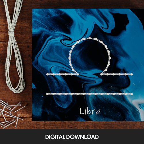 Libra Zodiac Sign - Thread Picture Template