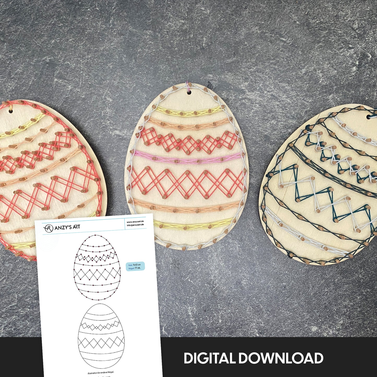 Easter Egg Pattern - Thread Picture Template