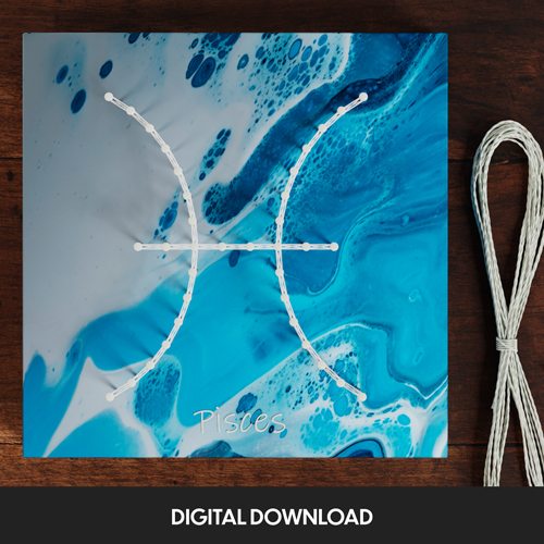 Pisces Zodiac Sign - Thread Picture Template