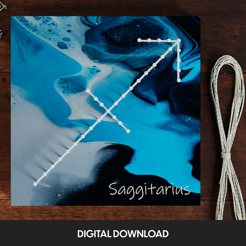 Sagittarius Zodiac Sign - Thread Picture Template