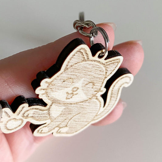 Cat with heart - Keychain