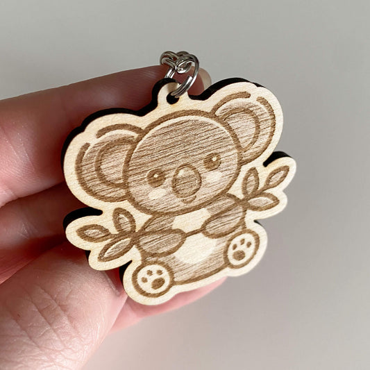 Koala mit Eukalyptus - Schlüsselanhänger