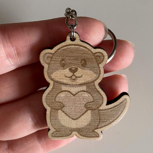 Otter with heart - Keychain