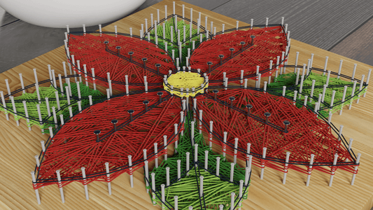 Poinsettia Flower - Thread Picture Template