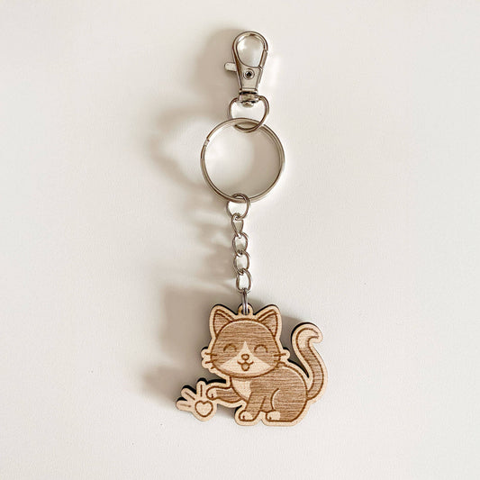 Cat with heart - Keychain