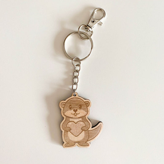 Otter with heart - Keychain
