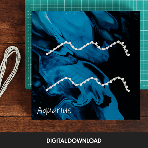 Aquarius Zodiac Sign - Thread Picture Template