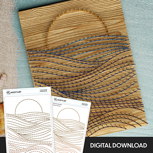 Boho Waves - String art Template