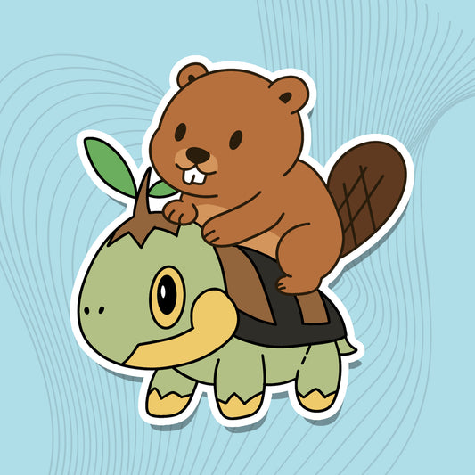 Bubbles mit Pflanzen-Schildkröte –  Die-Cut-Sticker