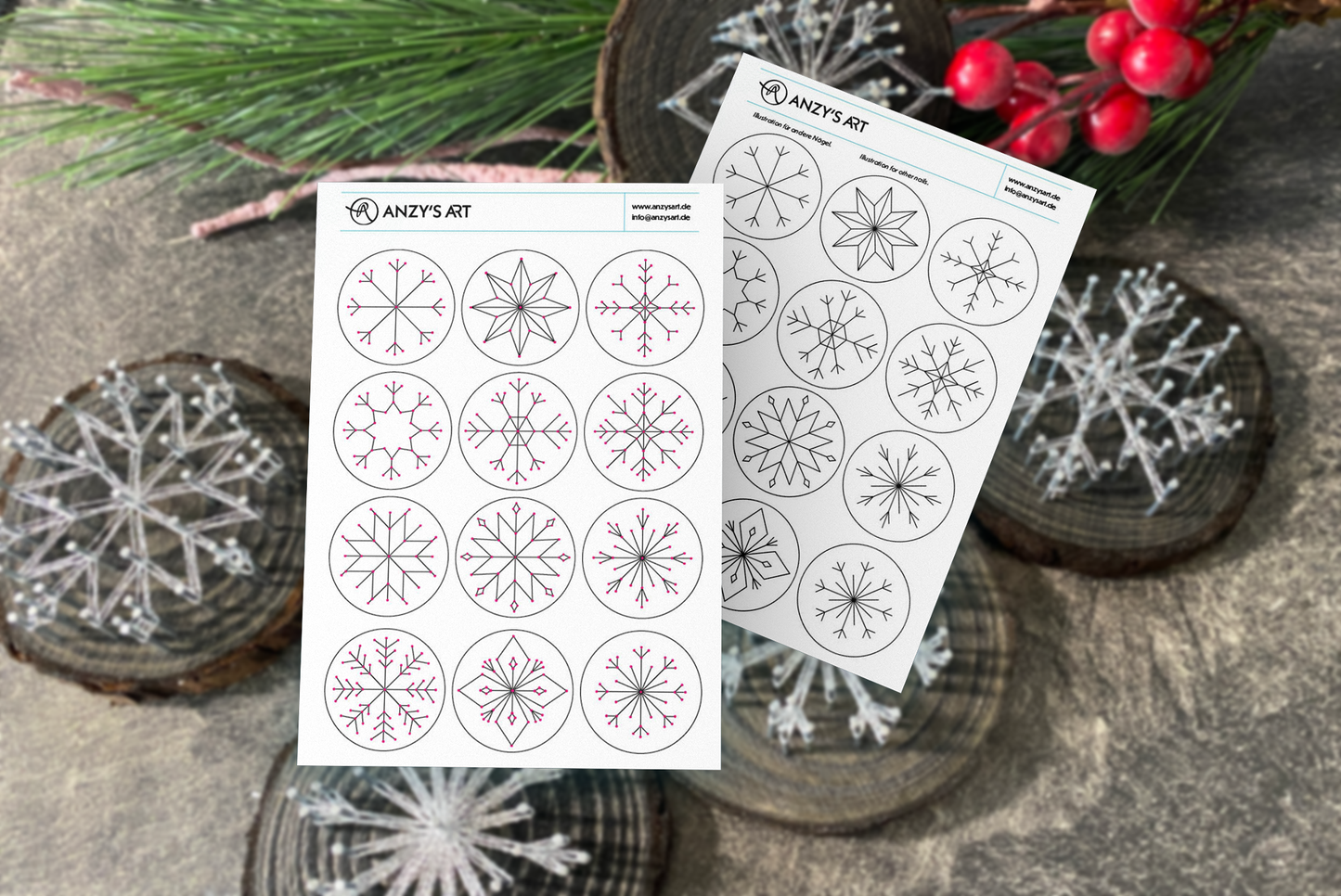 Mini Snowflakes - Thread Picture Template Set