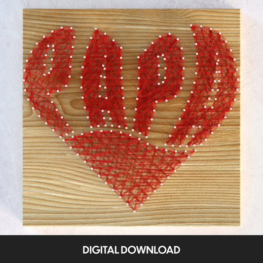 Typography Heart Dad - String art pattern