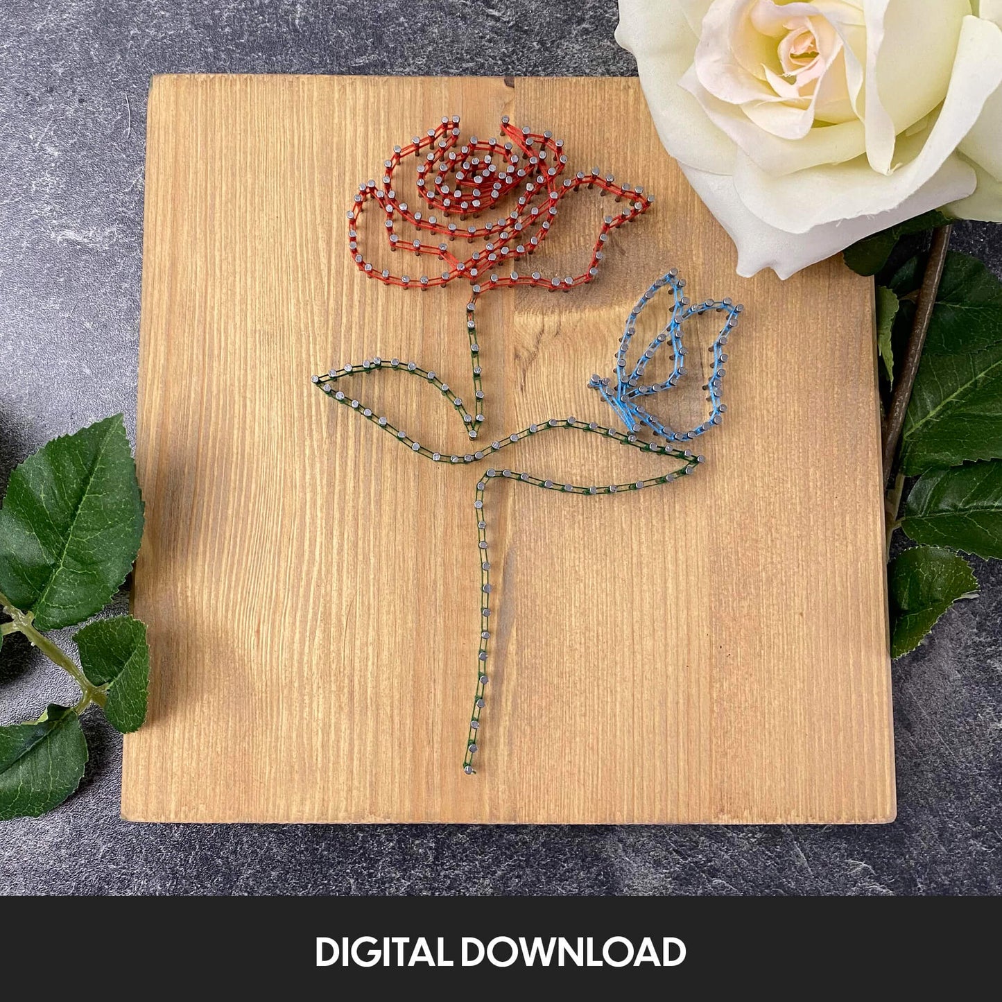 Rose (Lineart) - Stringart Template