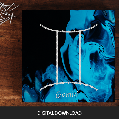 Gemini Zodiac Sign - Thread Picture Template