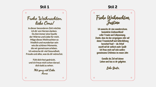 Frohe Weihnachten Gnom - Holzkarte