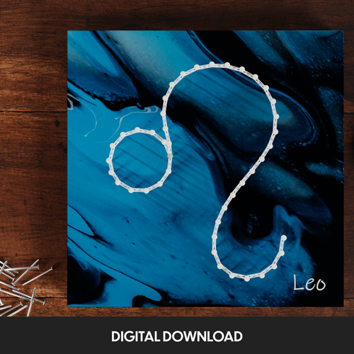 Leo Zodiac Sign - Thread Picture Template