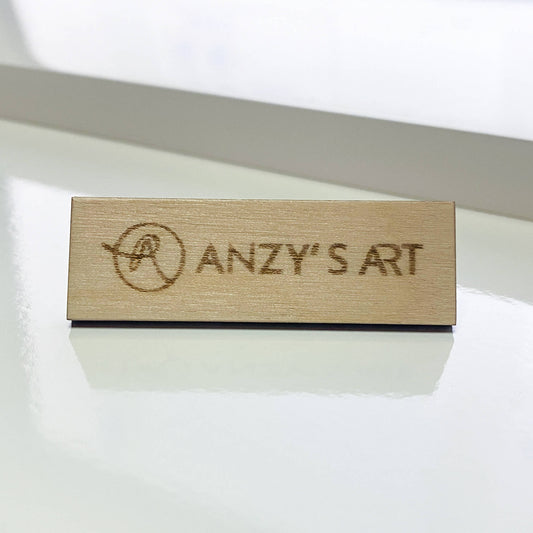 Rectangular wooden pin - engraved according to your design