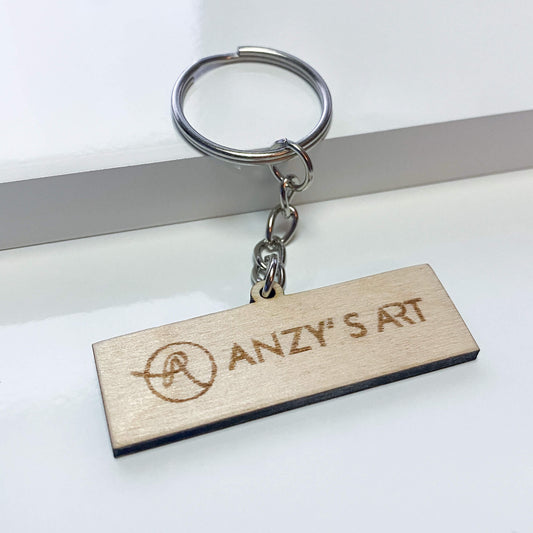 Rectangular wooden keychain - individually engraved