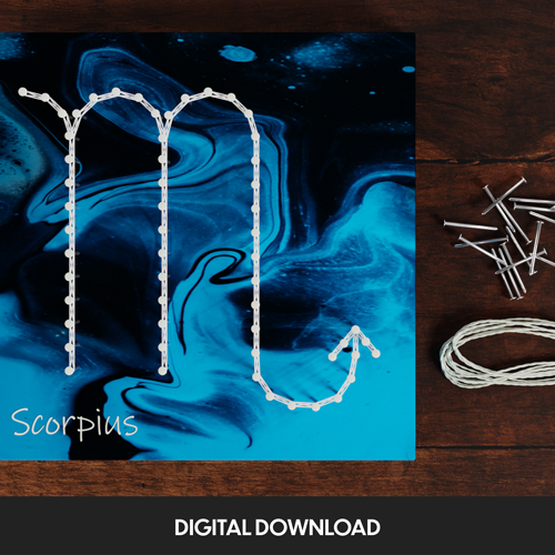 Scorpio Zodiac Sign - Thread Picture Template