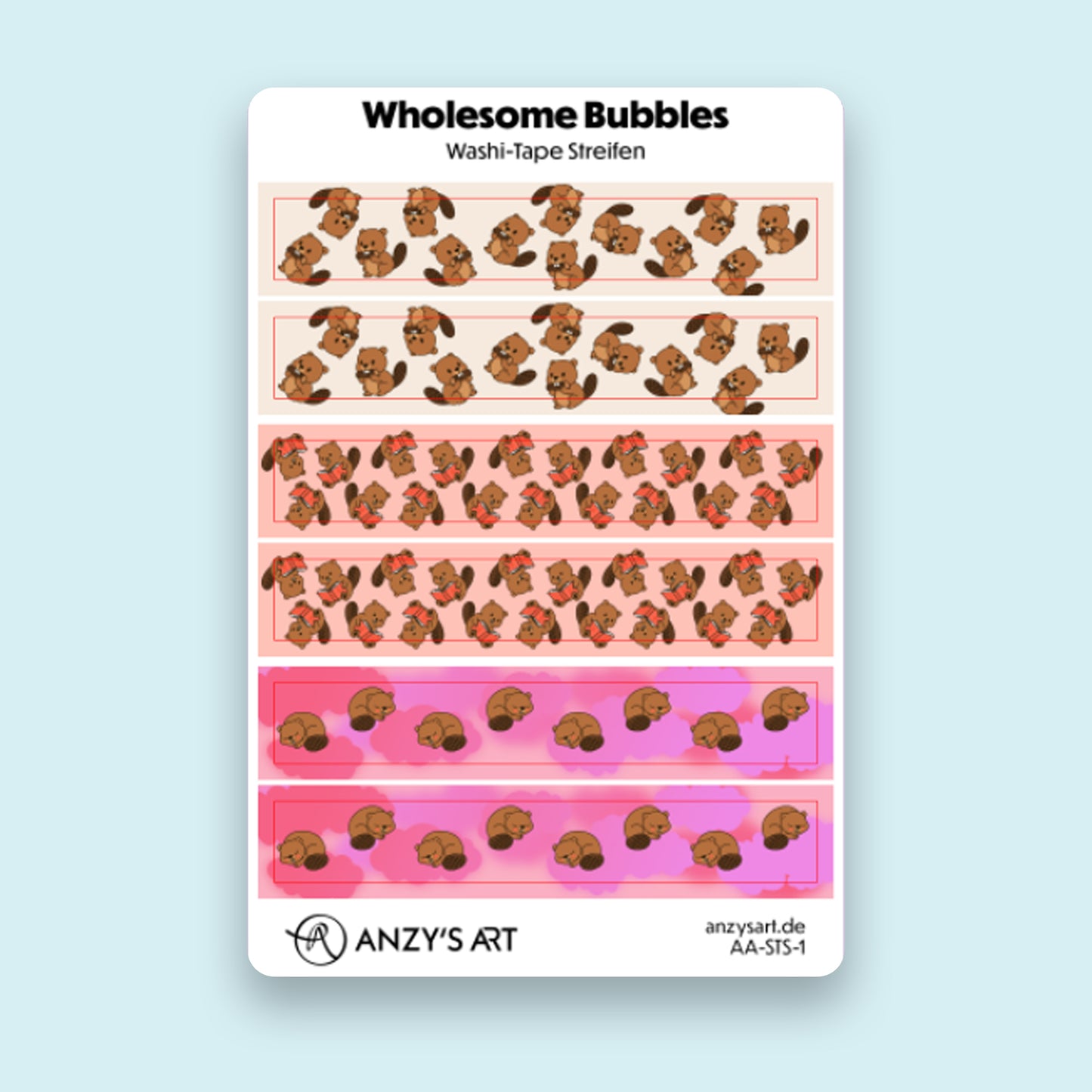 Wholesome Bubbles  –  Stickersheet Washi-Tape Streifen