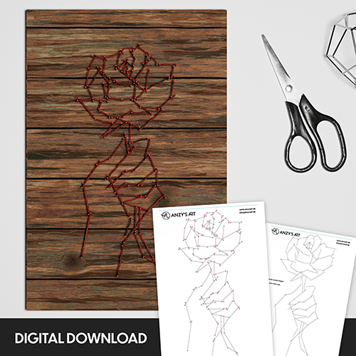 Rough Rose - String art Template