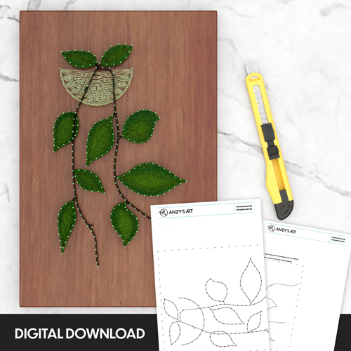 Hanging Plant - String art Template